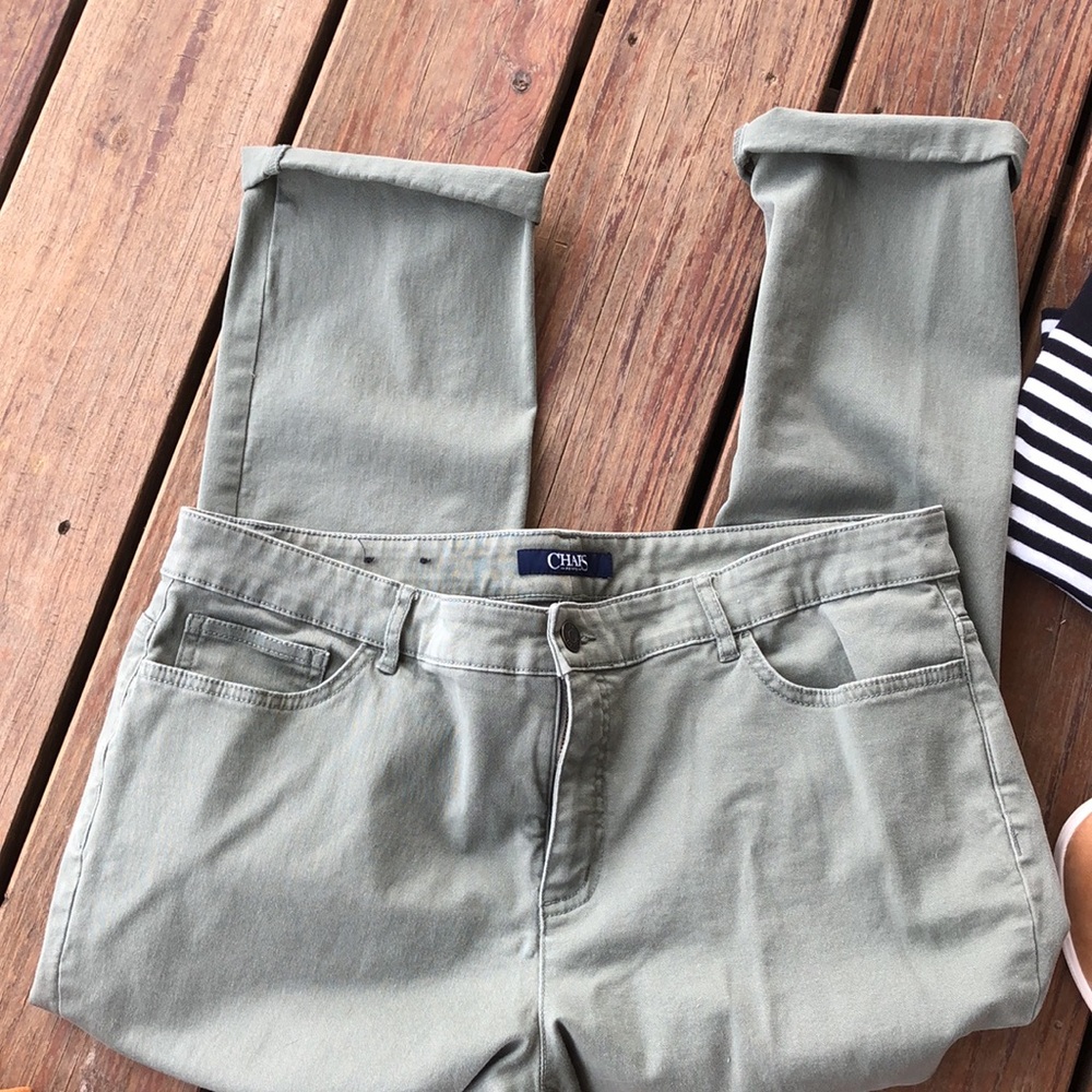 Chaps Green Straight Leg Soft Chino-16P